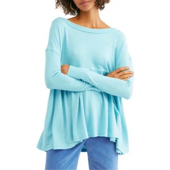 Free People Turquoise Mirage Forever Your Girl Top - Picture 5 of 7